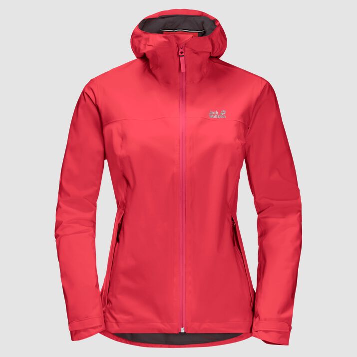 Chamarra Impermeable Jack Wolfskin Jwp Mujer Rojos Mexico-3829156